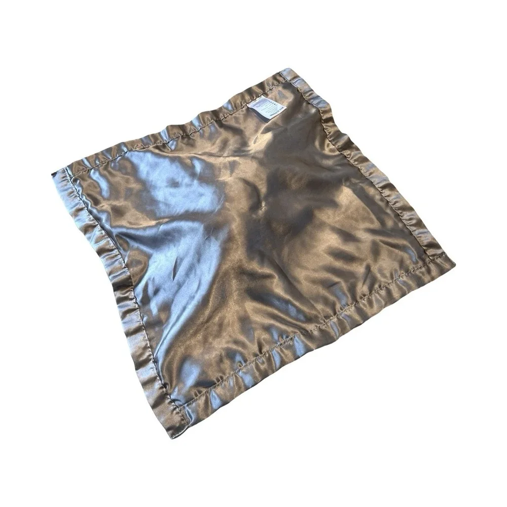 Pro Goleem Elephant Security Blanket‎ Gray Minky Dot Satin Trim Lovey 16x16